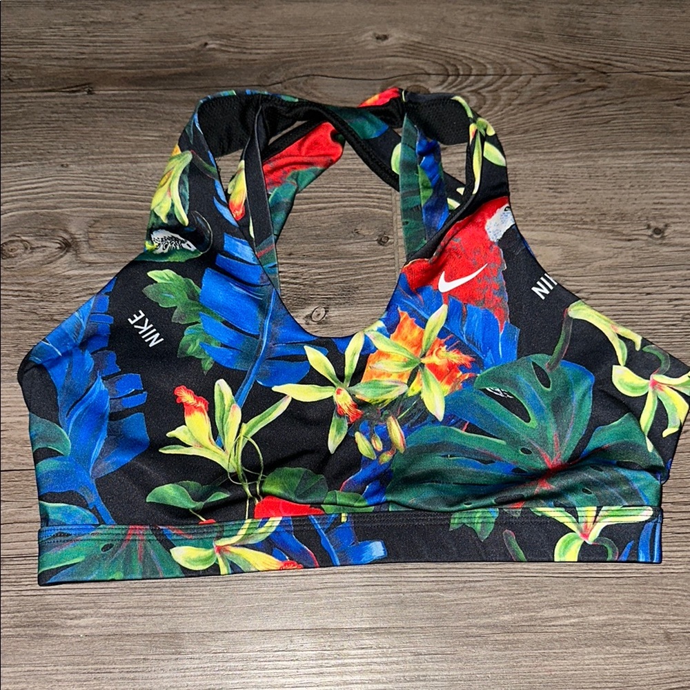 Nike Dri-FIT Black and Multicolor Sports Bra